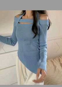 Cutout Shoulder Long Sleeve Top