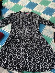 Patterned Long Sleeve Dress