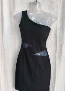 Chic One-Shoulder Black Mini Dress