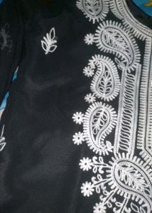 Black Chickenkari Georgette Kurti 🖤