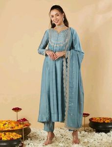 Elegant Blue Kurta Set with Dupatta
