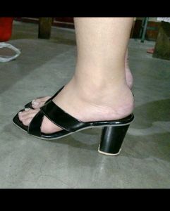 Black Patent Wedge Sandals