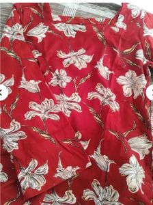 Maroon Floral Bell Sleeve Top