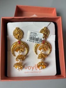 Voylla Earrings - Traditional Gold Jhumkas
