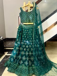 Emerald Green Embellished Lehenga Choli