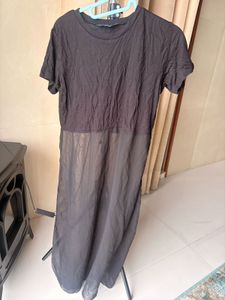 Sheer Overlay Long Tunic Top