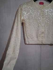 Beaded Cropped Cardigan