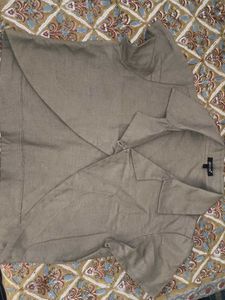 Linen Crop Top Over - Jacket
