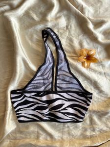 Zebra Print Halter Neck Top