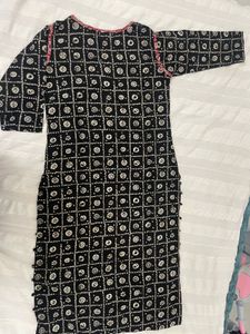 Black Jaipuri Kurti with Mirror Work