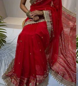 prettiest royal red saree ❤️✨
