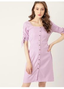 DressBerry Purple Solid A-Line Dress