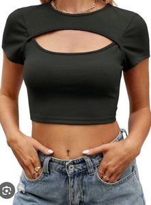 Chic Cutout Black Crop Top