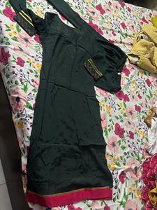 Elegant Green Kurta Set with Gold Embroidery
