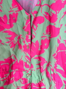 Chic Floral Print Button-Up Dress