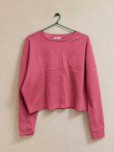 Mango Cropped Sweatshirt in Size M