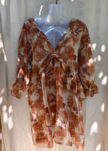 Floral Print V-Neck Mini Dress