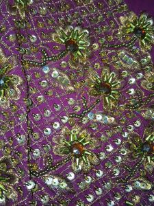 Beautiful Embroidered Purple Saree