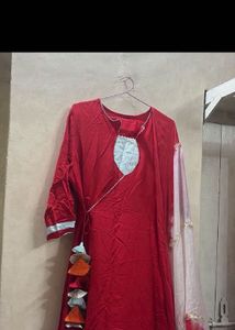 Elegant Red Kurta with Dupatta