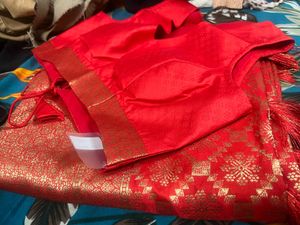 New Saree With Readymade Blouse