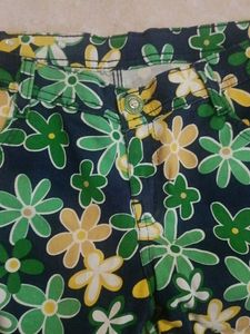 Floral Print Denim Shorts