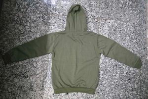 Olive Green Graphic Print Hoodie