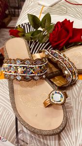 ❌multi colour sandal in mirror work