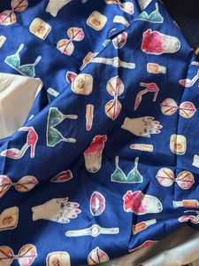 01mtr Chic Blue Fashion Print material