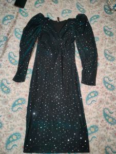 Sparkly Long Sleeve Midi Dress