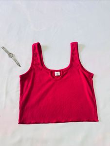 Pink Sleeveless Crop Top