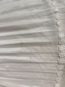 White Lace Trimmed Pleated Skirt