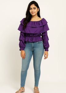 Purple Ruffle Top