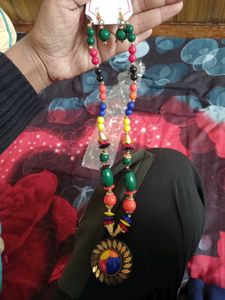 Colorful Beaded Necklace &amp; Earring Set