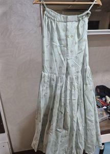 pista green Embroidered Kurta Set