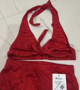 Red High-Waisted Bikini