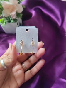 Korean Earrings With Sparkle Ad Stone