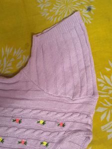 Lavender Cable Knit Cropped Cardigan