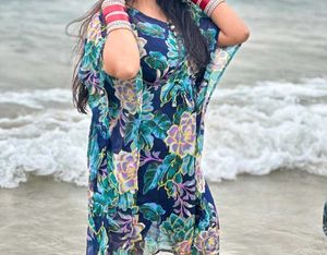 Boho Floral Print Beach Kimono