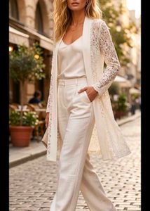 Elegant White Lace Cardigan