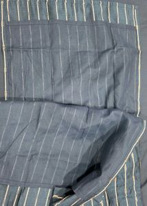 Elegant Navy Striped Kurta Set with Dupatta