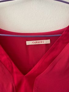 Women Rose/hot Pink V-neck Shirt