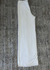 H&amp;M Sheer Lounge Set – White Long Sleeve Top &amp; Wid