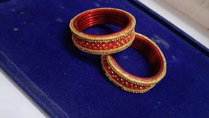 Red & Gold Embellished Bangles