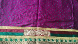 beautiful purple bandhani sari with blouse