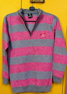 Unisex Brand new Striped Quarter Zip Sweater