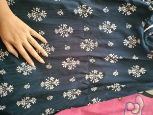 Elegant Navy Blue Printed Kurti