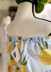 Pineapple Print Off-Shoulder Dress