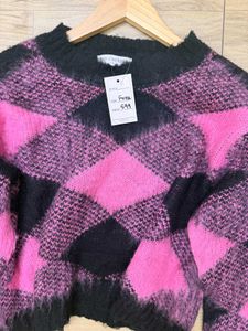 Pink Black Checkered Top