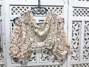 Crochet Beige Knitted Shrug