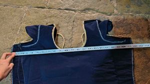Elegant Blue Kurti with Gold Square Print